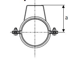 ACO 2.95 (75) Diameter AP Support Bracket with Rubber Infill and Stirrup