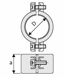 ACO 6.30 (160) Diameter AP Socket Clamp- two part