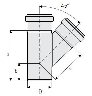 ACO 12.41 (315) Diameter Single Branch 45°