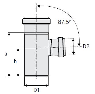 ACO 6.30 (160) Diameter Single Reduction Branch 87.5°