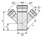 ACO 2.95 (75) Diameter Double Reduction Branch 45°