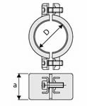 ACO 6.30 (160) Diameter AP Socket Clamp- two part