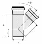 ACO 2.95 (75) Diameter Single Branch 45°