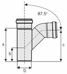 ACO 2.95 (75) Diameter Swept Single Branch 87.5°