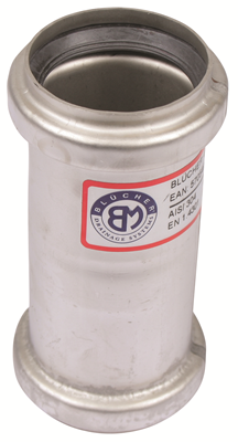 BLUCHER Stainless Steel 1 1/2" Double Slip Coupling 316L