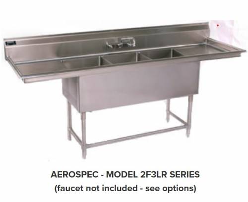 3-24" TUBS AND 2-24" DRAINBOARDS    LEFT & RIGHT    SS SINK