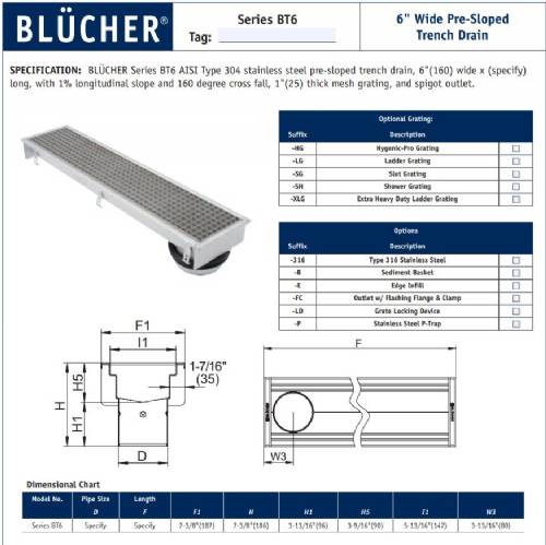 Blucher SS Trench Drain 12'